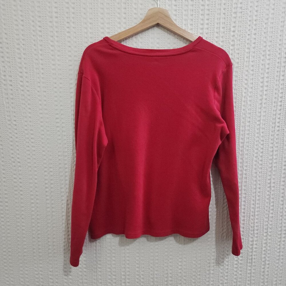 Vintage Disneyland Resort Red Boxy Crop Long Sleeve Top Size XL - Picture 3 of 10